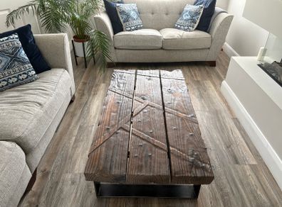 Vintage Industrial Coffee Table - 'Rough with the Smooth'
