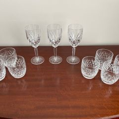 Cavan Crystal Tumblers and Waterford Marquis wine glasses