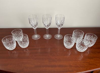 Cavan Crystal Tumblers and Waterford Marquis wine glasses