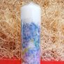 Birthday mothers day decorative summer brand new gift pillar candle blue hydrangea flowers Image 4