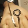 Sterling Silver Torque Style Bangle set with Moissanites Image 2