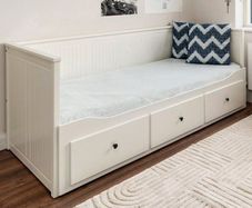 IKEA HEMNES Daybed Frame with 3 Drawers & 1 Mattress - White