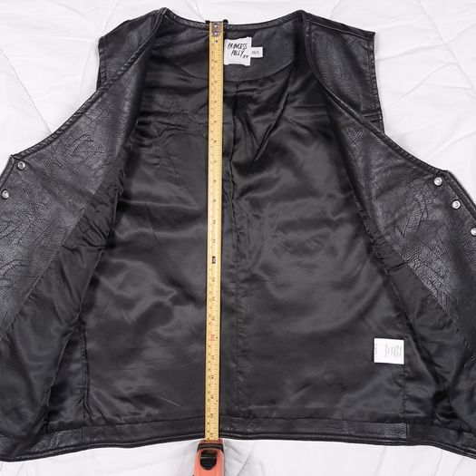 Princess Polly Black Moto Biker Goth Grunge Eyelet Zip Faux Leather Vest Waistcoat XS/S
