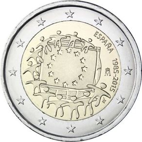 Spain 2 Euro Commemorative Coin 2015 - The EU Flag. Uncirculated.