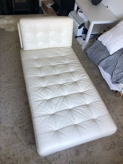 IKEA Landskrona Chaise longue, add-on unit, beige leather