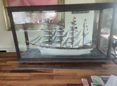 model ship in display case