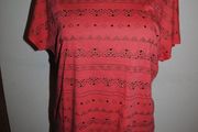 M&amp;S red studded top size UK14 EU42 Perfect condition Postage included