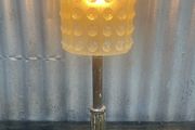 Vintage Rotaflex shade and industrial style painted aluminum base.
