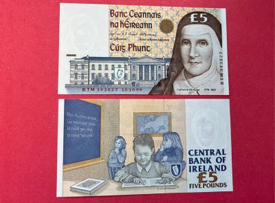 Ireland  5 Pounds  15 / 10 /1999. Pick 75b ( Uncirculated )