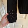 Black jumper with embellishment on cuffs. Size s or 10 Image 3
