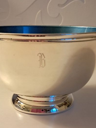 Vintage "Towle" Silversmiths Enameled Silver Bowl