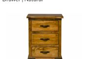 Galveston Bedside Locker | 3 Drawer | Natural (Set of 2)