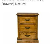 Galveston Bedside Locker | 3 Drawer | Natural (Set of 2)