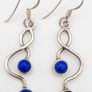 925 Vintage Sterling Silver And Lapis Lazuli Earrings Image 2