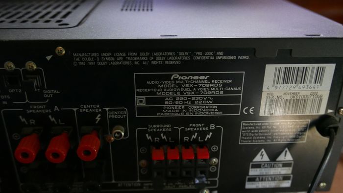 Pioneer Vsx-709rds Audio Video Receiver Tested +remote