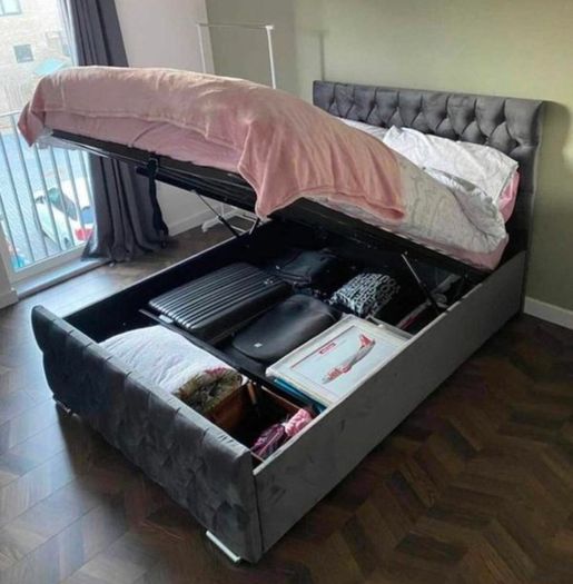 New King Size Ottoman Gaslift Storage Beds. New Super King Ottoman Gaslift Beds. New Tufted Sprung Memory Foam Mattresses Instock
