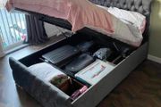 New King Size Ottoman Gaslift Storage Beds. New Super King Ottoman Gaslift Beds. New Tufted Sprung Memory Foam Mattresses Instock