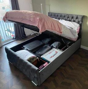 New King Size Ottoman Gaslift Storage Beds. New Super King Ottoman Gaslift Beds. New Tufted Sprung Memory Foam Mattresses Instock