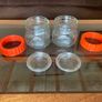 Pair Vintage 500ml 1970s Ravenhead Glass Kilner Jars With Orange Screw Lids Image 10
