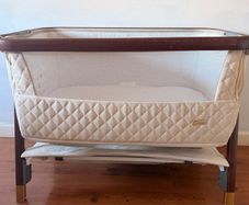 Tutti Bambini CoZee Bedside Crib Next to Me Cot Cream & Wood