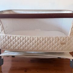 Tutti Bambini CoZee Bedside Crib Next to Me Cot Cream & Wood