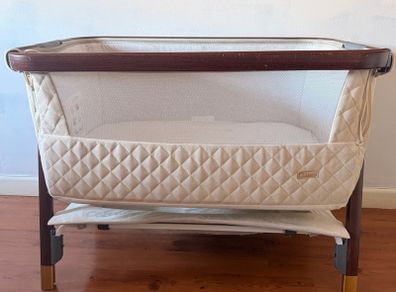 Tutti Bambini CoZee Bedside Crib Next to Me Cot Cream & Wood