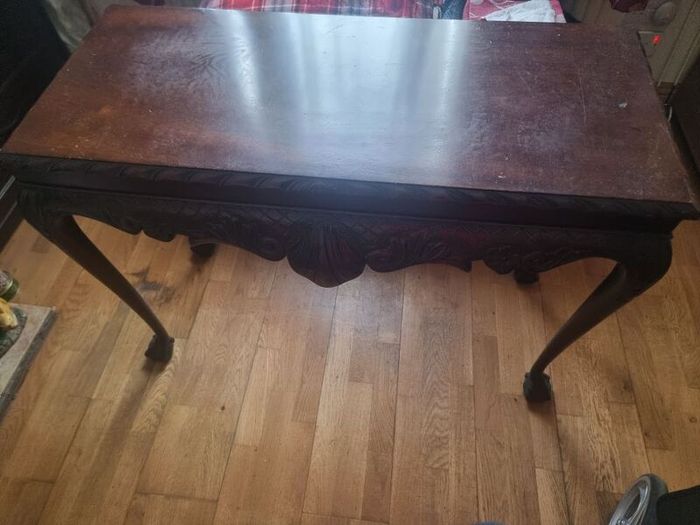 Hall Table Mahogany with carved edge/legs