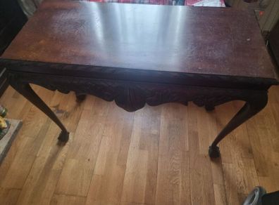 Hall Table Mahogany with carved edge/legs
