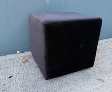 Black Velvet Cube Pouffe / Footstool