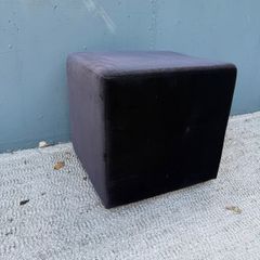 Black Velvet Cube Pouffe / Footstool