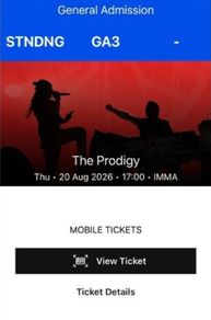 2 x Tickets to The Prodigy & Carl Cox