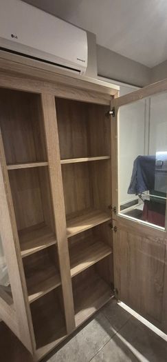 Oak glass cabinet