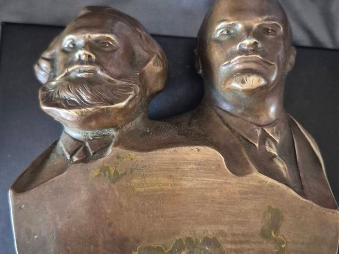 Vintage soviet russian bust of Vladimir lenin / Karl marx