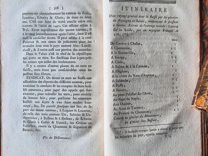 Rare Leather Antique book set. Dated 1788. Swiss and French. Dictonary