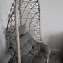 Hanging Egg Chair with Stand & Grey Cushions Image 4