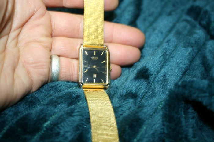 Vintage Citizen  black face Watch ,Quartz (fresh battery works fine)