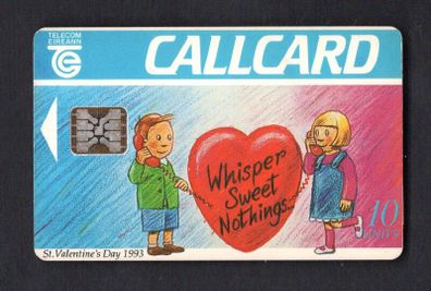 1993 Ireland 10 unit St Valentine's Day 1993 (Schlumberger SC4 & SC5) Call Card Used. Telecom Eireann card number 1042.