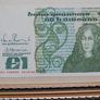 Three framed Irish Lady Lavery pound notes, All original notes not copies Image 5