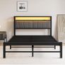 King Size Bed Base with Charging Station and Led lights Image 7