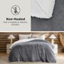 Bedsure Sherpa Fleece Throw Blanket Silver Grey 150 x 200 cm - Brand New Image 2