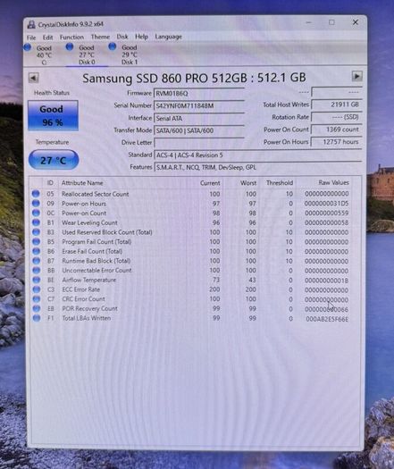 Samsung 860 PRO 512GB SATA SSD High Performance Solid State Drive 2.5 inch