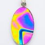Vintage 925 Sterling Silver & Dichroic Glass Pendant Image 3