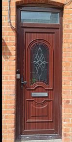 Brown pvc double glazed door