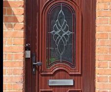Brown pvc double glazed door