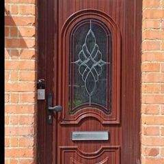 Brown pvc double glazed door
