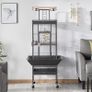Large Aviary Cage for Parrots Inseparable Large with Pedestal Metal Wheels for Indoor Outdoor 65.5 x 65.5 x 156 cm Black Image 3