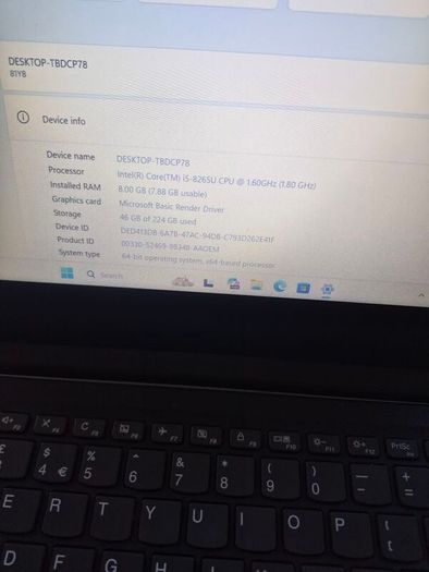 lenovo IdeaPad, i5 8th gen,8g,256 ssd,14" Screen,Windows 11