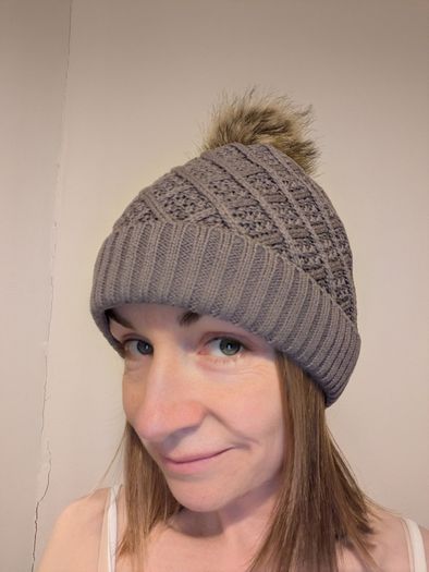 Grey Bobble Beanie