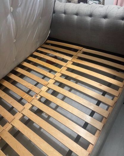 Grey Double Upholstered Chesterfield Bed Frame (FRAME ONLY)