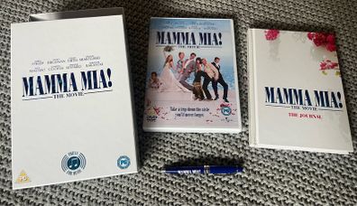 Mamma mia set dvd notebook and pen